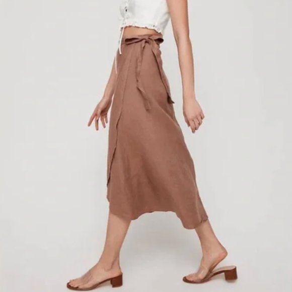 Aritzia - Wilfred - Linen Blouse and Skirt Set - Nutmeg - Size XS - Picture 2 of 10